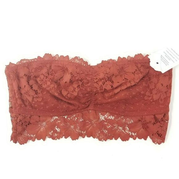Auden Unlined Bandeau Strapless Bra Orange Berry - Picture 1 of 8